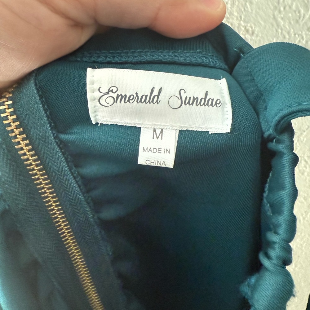 Emerald Sundae Teal Cross-Bodice Gown (Women’s M) - Picture 5 of 6